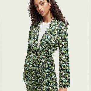 Scotch & Soda Floral Green Blazer